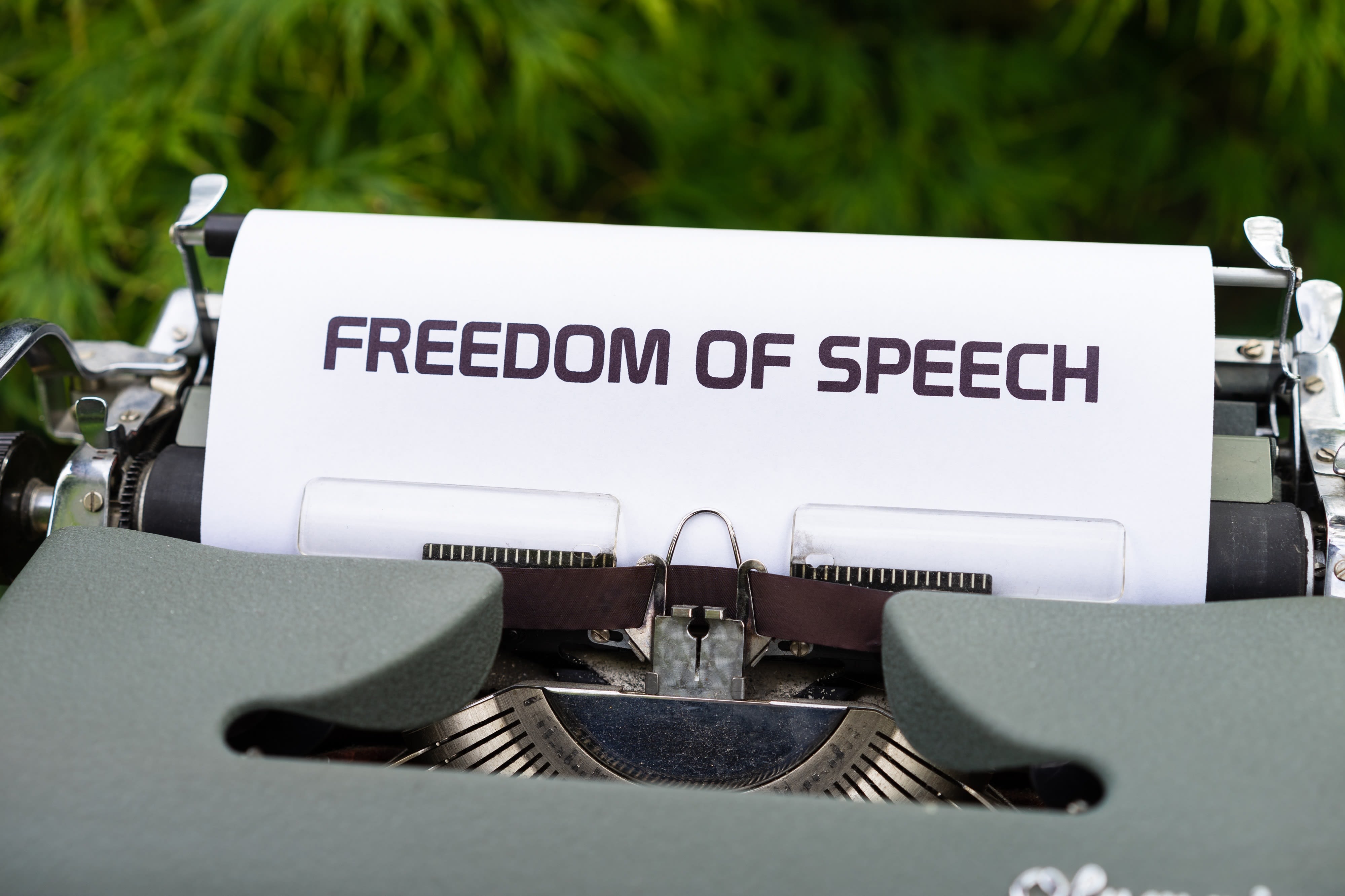 Freedom of Speech Typewriter. Photo Credit: Markus Winkler on Unsplash 